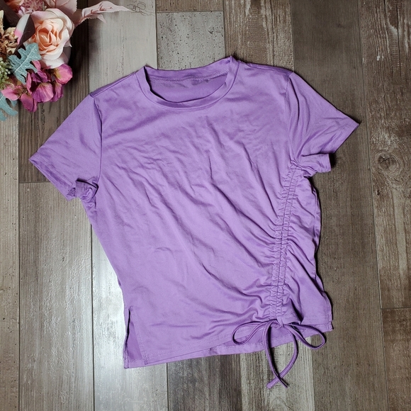 SHEIN Purple Ruched Women's Crop Top Size Large NWOT - Picture 1 of 14